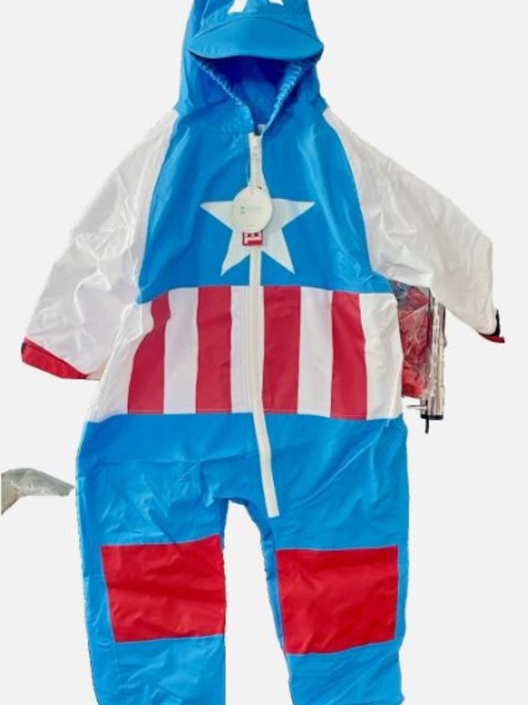 Captain America Cuddle Club One Piece "Rain Suit" Size 3t